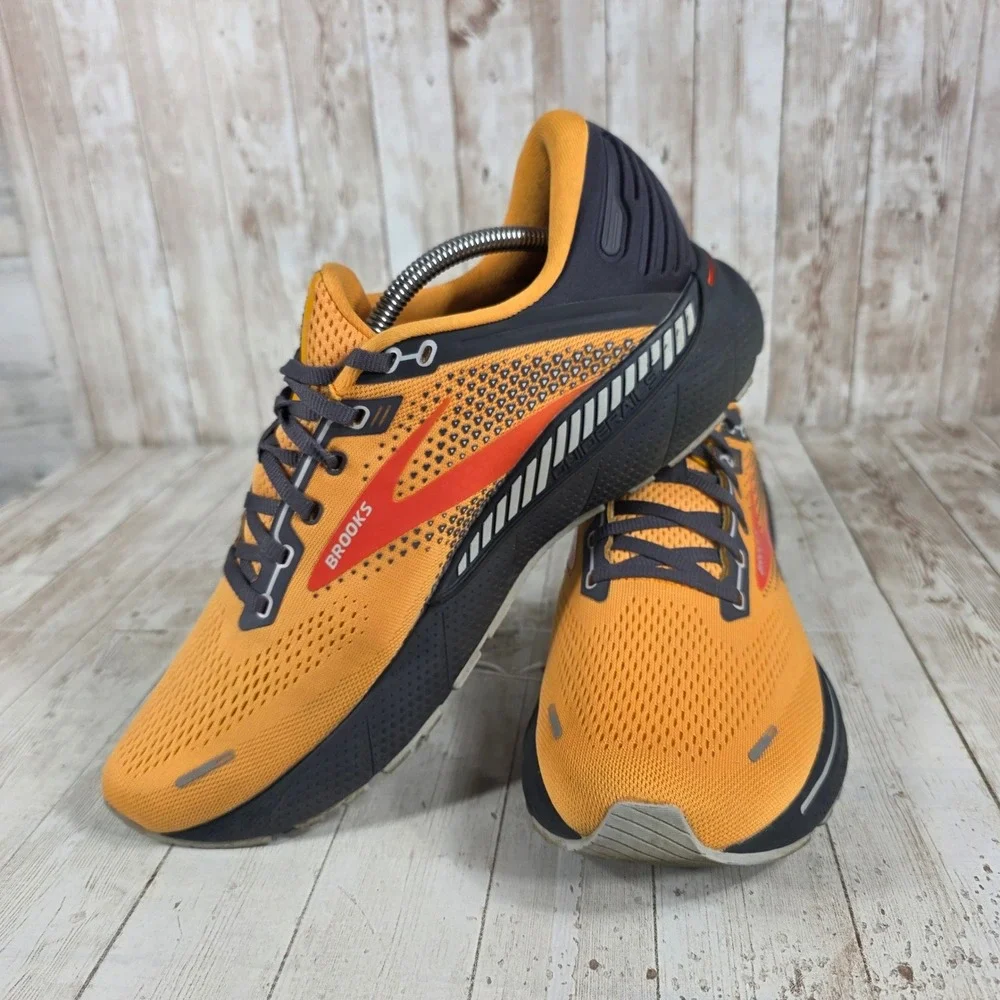 Brooks Adrenaline GTS 22 Men Orange Road Running‎ Shoes Sneakers Size 11